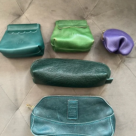 Lot of 5 Portland Leather Goods Accessories in Blues, Greens, Purple - Picture 2 of 13